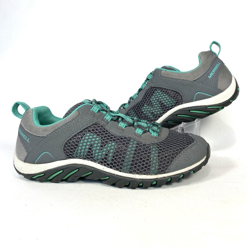 Merrell Riverbed Women's 8 Gray Teal Water Hiking Trail Shoes Sneakers
